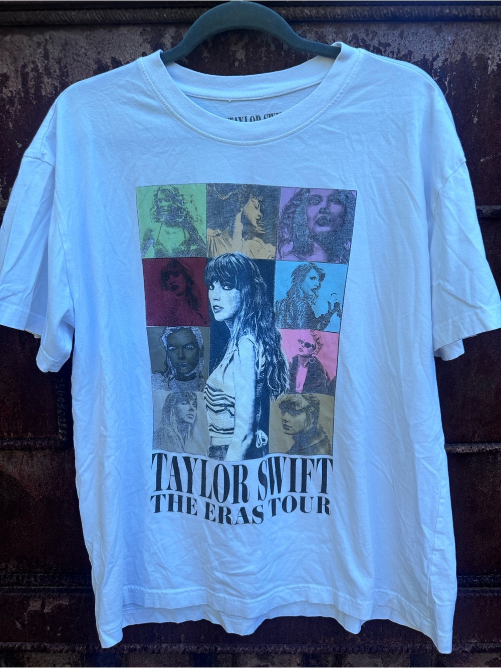 AUTHENTIC Taylor Swift Eras 2023 Tour White Concert T-Shirt Size L Tour Cities